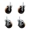 Service Caster 4 Inch High Temp Phenolic 58 Inch Threaded Stem Caster Set 2 Brakes SCC SCC-TS20S414-PHRHT-58212-2-TLB-2 - alternate 1